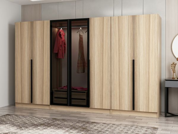 Kale Plus 7 Kapaklı 2Ç Dolap Dore Plus Dore Füme Cam