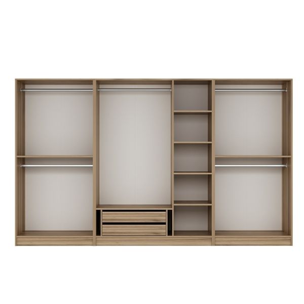 Kale Plus 7 Kapaklı 2Ç Dolap Dore Plus Dore Füme Cam