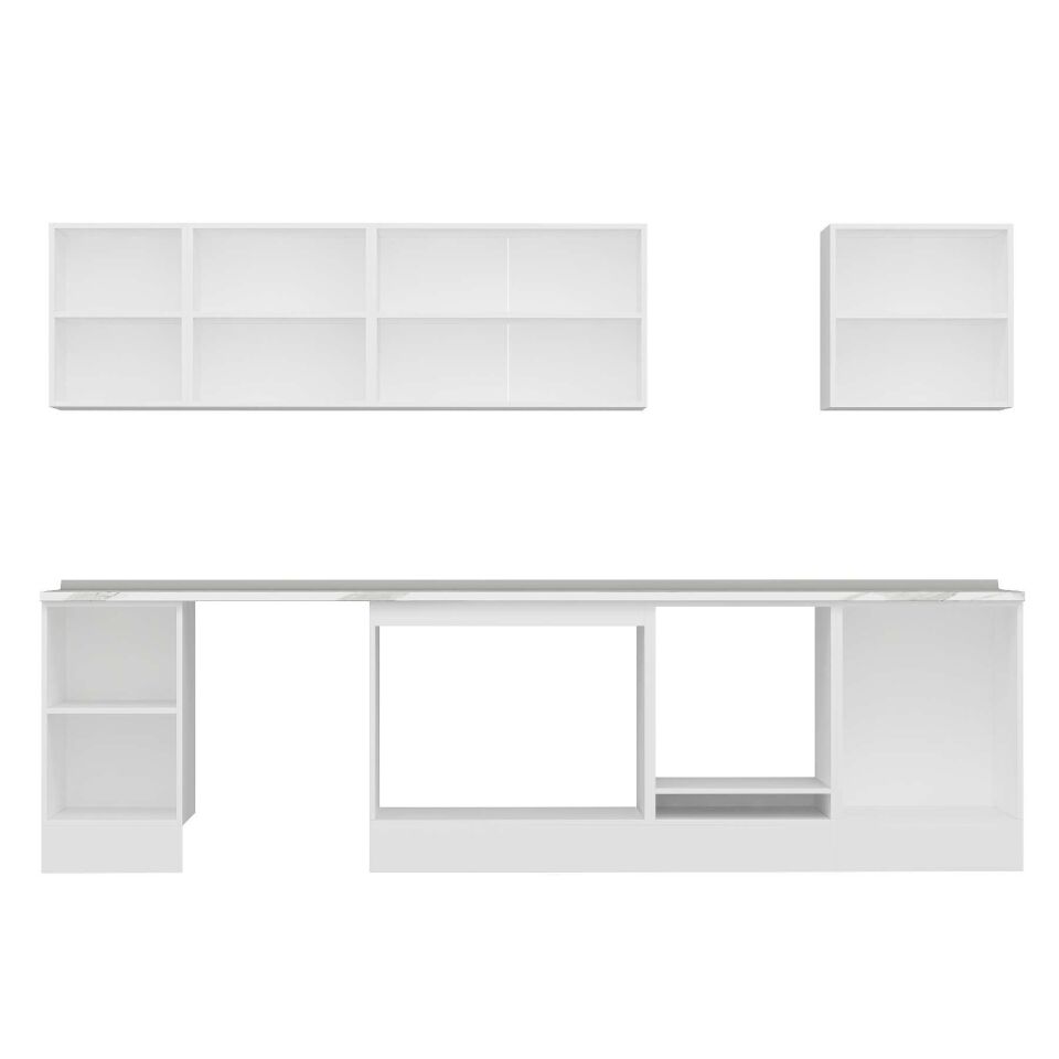 Alvinka 305X210 Cm High Gloss Mutfak Dolabı M-E80S45S60-2 High Gloss | Antrasit - Mdf