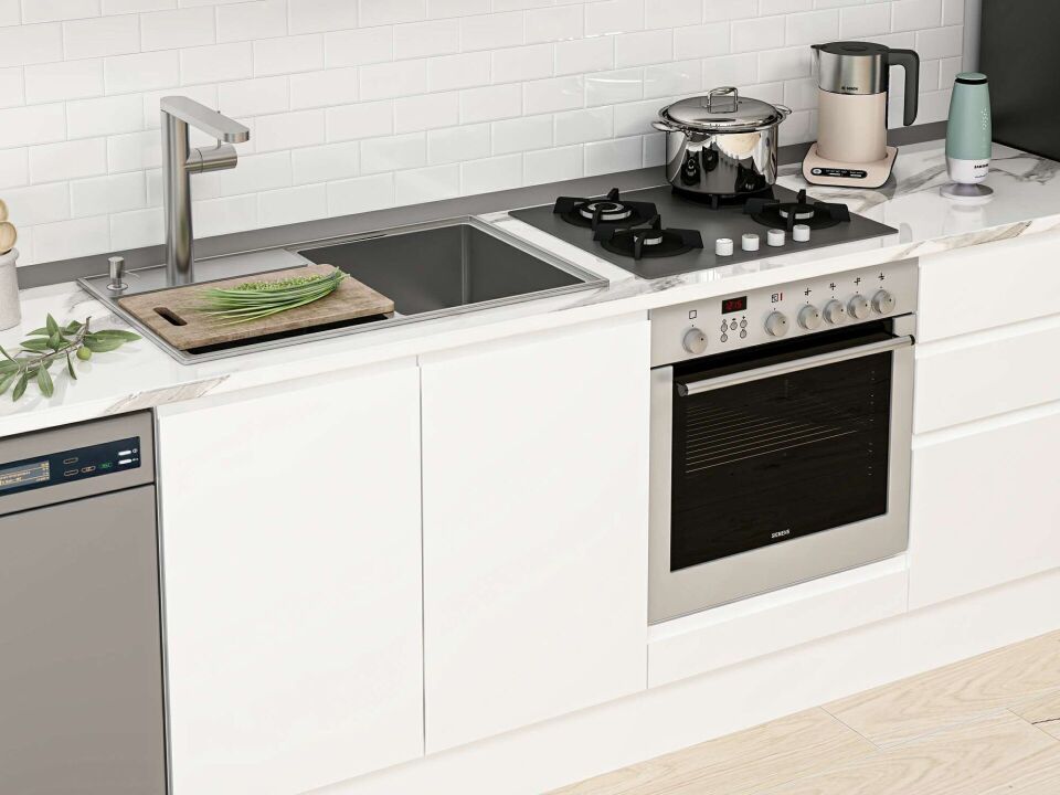 Alvinka 305X210 Cm High Gloss Mutfak Dolabı M-E80S45S60-3 High Gloss | Beyaz - Suntalam