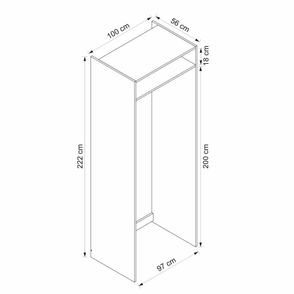 Alvinka Mutfak Modül Mbr_A 100-H222Cm Buz Dolabı Beyaz Antrasit Mdf